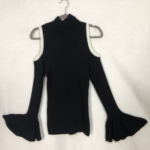 XOXO Juniors' Bell-Sleeve Cold-Shoulder Sweater